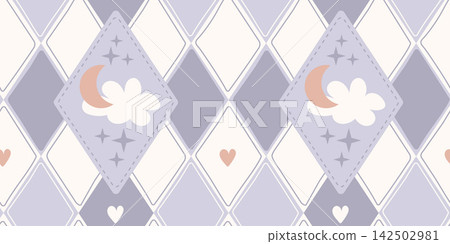 Sweet Clouds Moon and Stars Baby Diamond Pattern Nursery Sweet Clouds Moon and Stars Baby Diamond Pattern Nursery 142502981