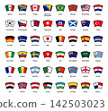 National flags participating teams reay-to-use for 2026 world football soccer final tournament event and media with arc shape 142503023