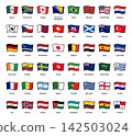 National waving flags participating teams ready-to-use for 2026 world football soccer final tournament event and media 142503024