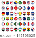 National flags participating teams ready-to-use for 2026 world football soccer final tournament event and media with rounded octagon 142503025