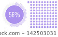 Set of circle percentage progress bar diagrams meters from 0 to 100 ready-to-use for web design, user interface UI or infographic - indicator with purple 142503031