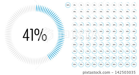 Set of circle percentage progress bar diagrams meters from 0 to 100 ready-to-use for web design, user interface UI or infographic - indicator with blue Set of circle percentage progress bar diagrams meters from 0 to 100 ready-to-use for web design, user interface UI or infographic - indicator with blue 142503035