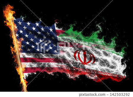 3D Flag on flames 3D Flag on flames 142503292