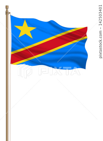 3D Flag of DR Congo on pillar 3D Flag of DR Congo on pillar 142503401
