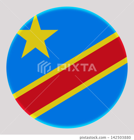 3D Flag of DR Congo on circle 3D Flag of DR Congo on circle 142503880