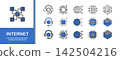 AI Agent editable solid icon set. Containing ai assistant, machine learning, workflow, neural networks. internet icons 142504216