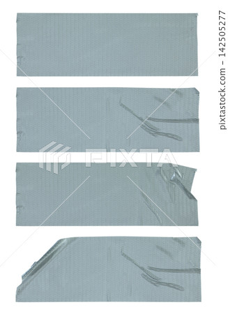 Set of Piece of gray office adhesive tape close-up, isolated on transparent background. Suitable for design elements, labels, and mockups Set of Piece of gray office adhesive tape close-up, isolated on transparent background. Suitable for design elements, labels, and mockups 142505277