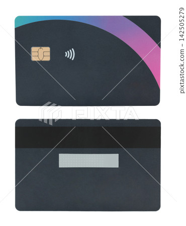Set of Blank bank cards with contactless payment chip, isolated on transparent background. Perfect template for design, branding, finance concepts, and digital payment projects Set of Blank bank cards with contactless payment chip, isolated on transparent background. Perfect template for design, branding, finance concepts, and digital payment projects 142505279