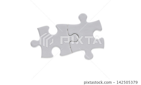 two white jigsaw puzzle pieces connected together horizontally isolated on clear plain background symbolizing corporate teamwork partnership creative business solution two white jigsaw puzzle pieces connected together horizontally isolated on clear plain background symbolizing corporate teamwork partnership creative business solution 142505379