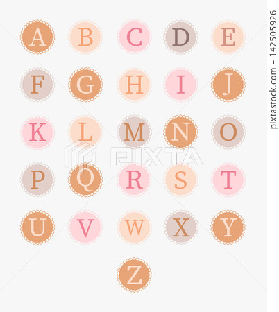 Cute  alphabet with earth tone,Letters Learn to read,Vector illustrations. 142505926