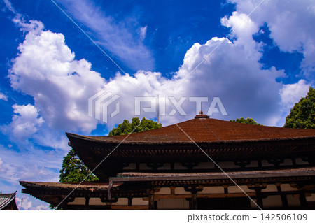 [Kyoto Scenery] The summer clouds over Hokaiji Temple evoke a sense of Buddha. 142506109