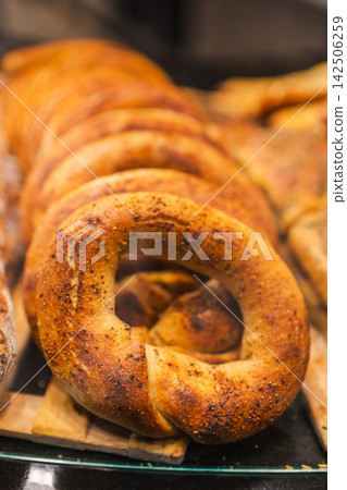 Seasoned Ring Bread and Assorted Rolls Display Seasoned Ring Bread and Assorted Rolls Display 142506259