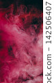 Color mist. Paint splash. Defocused pink underwater vapor liquid glitter water bright texture spreading on black abstract vibrant art background. 142506407