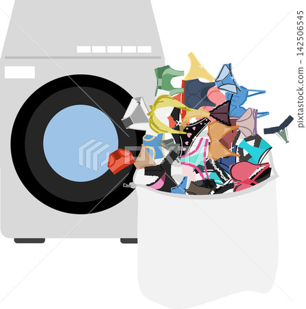 An illustration of washing underwear. 142506545