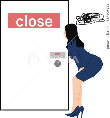 一幅女性上廁所的插圖 一幅女性上廁所的插圖 142506553