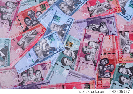 Dominican peso banknotes and coins as a instrument of trade and exchange. Dominican peso Dominican peso banknotes and coins as a instrument of trade and exchange. Dominican peso 142506937