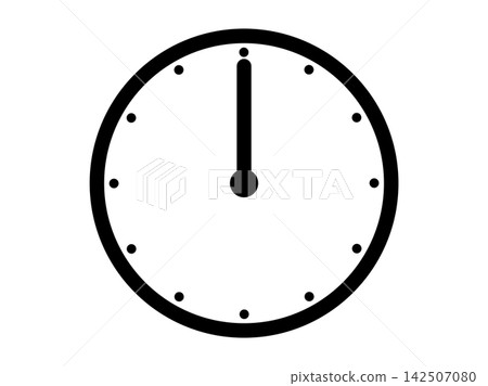 Simple analog clock icon illustration showing 0 o'clock Simple analog clock icon illustration showing 0 o'clock 142507080