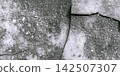 Weathered Dark Concrete Wall with Deep Structural Cracks 142507307