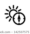 圖示包含太陽和指南針，象徵陽光普照的方向。 142507575