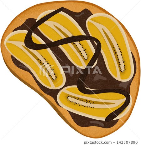 sourdough banana chocolate toast sourdough banana chocolate toast 142507890