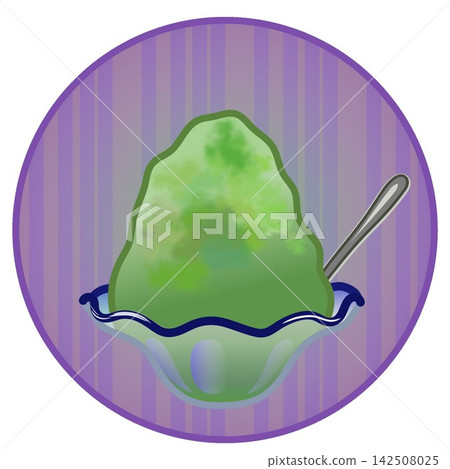 圓形背景的刨冰插圖 圓形背景的刨冰插圖 142508025