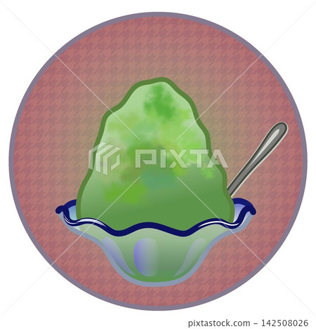 圓形背景的刨冰插圖 142508026