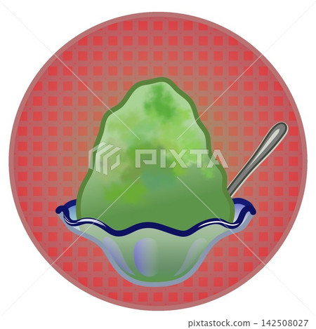 圓形背景的刨冰插圖 圓形背景的刨冰插圖 142508027