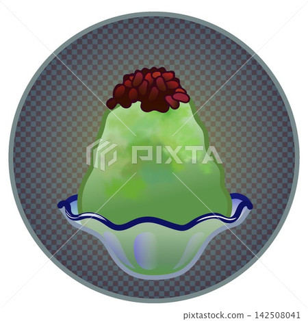 Illustration of shaved ice with a circular background 142508041