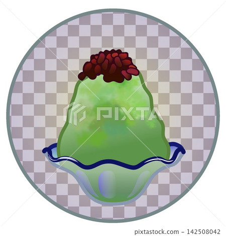 Illustration of shaved ice with a circular background Illustration of shaved ice with a circular background 142508042