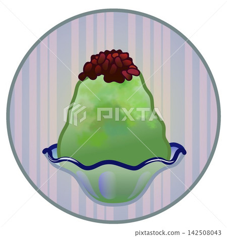 圓形背景的刨冰插圖 圓形背景的刨冰插圖 142508043