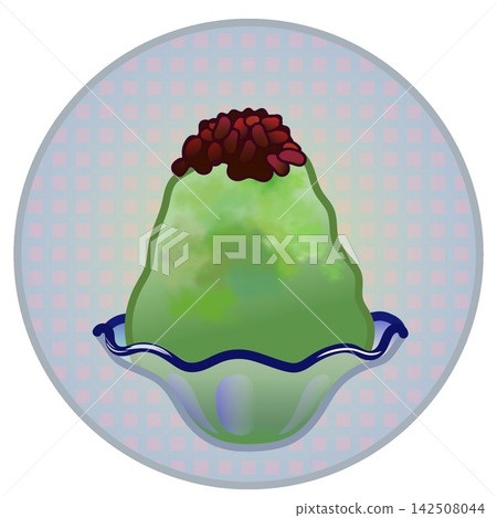 Illustration of shaved ice with a circular background 142508044