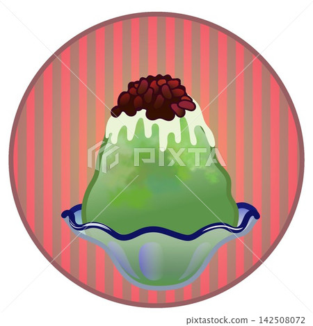 Illustration of shaved ice with a circular background Illustration of shaved ice with a circular background 142508072