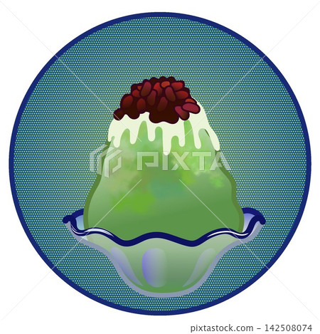 Illustration of shaved ice with a circular background 142508074