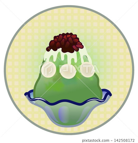 Illustration of shaved ice with a circular background Illustration of shaved ice with a circular background 142508172