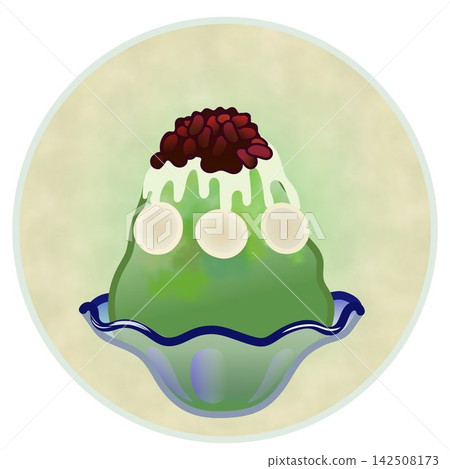 Illustration of shaved ice with a circular background Illustration of shaved ice with a circular background 142508173