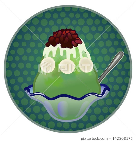 Illustration of shaved ice with a circular background Illustration of shaved ice with a circular background 142508175