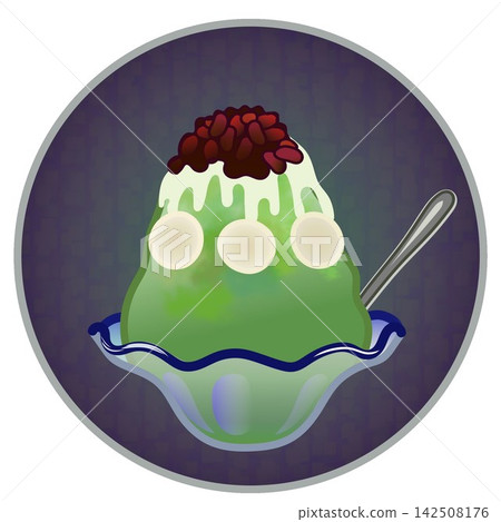 Illustration of shaved ice with a circular background Illustration of shaved ice with a circular background 142508176
