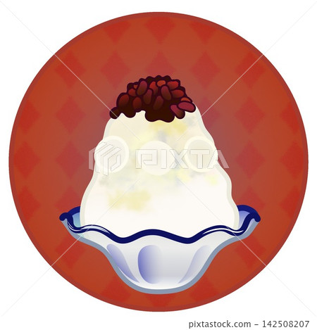 Illustration of shaved ice with a circular background Illustration of shaved ice with a circular background 142508207