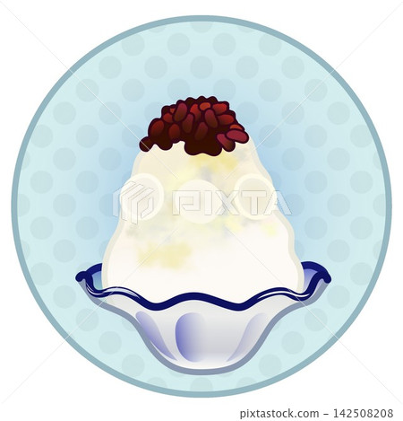 Illustration of shaved ice with a circular background Illustration of shaved ice with a circular background 142508208