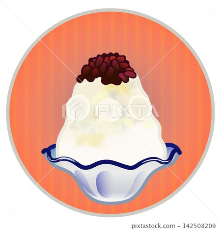Illustration of shaved ice with a circular background Illustration of shaved ice with a circular background 142508209