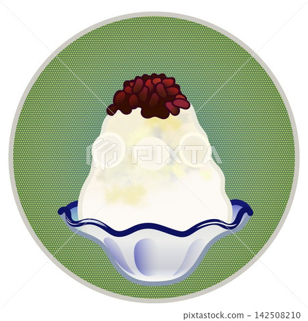 Illustration of shaved ice with a circular background Illustration of shaved ice with a circular background 142508210