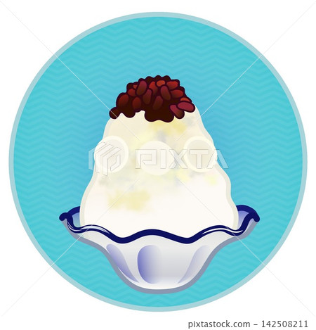 Illustration of shaved ice with a circular background Illustration of shaved ice with a circular background 142508211