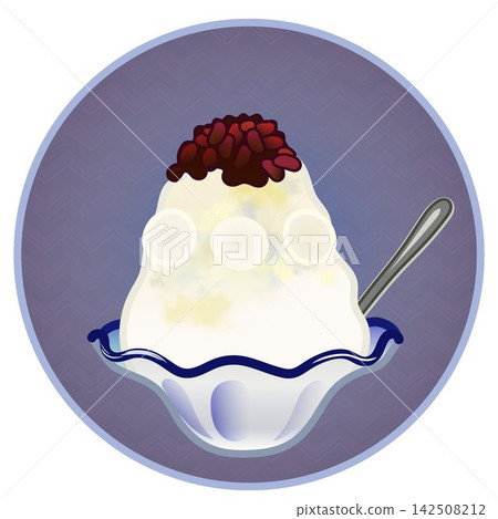 Illustration of shaved ice with a circular background Illustration of shaved ice with a circular background 142508212