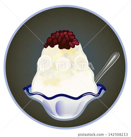 Illustration of shaved ice with a circular background Illustration of shaved ice with a circular background 142508213