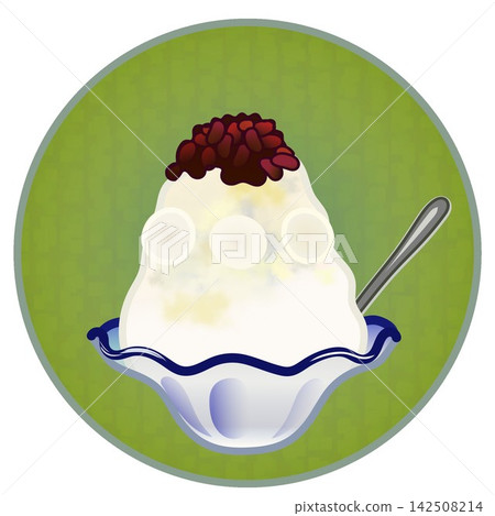 Illustration of shaved ice with a circular background Illustration of shaved ice with a circular background 142508214