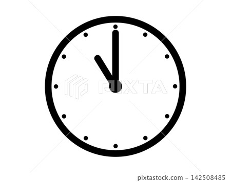 A simple analog clock icon illustration showing 11 o'clock. A simple analog clock icon illustration showing 11 o'clock. 142508485