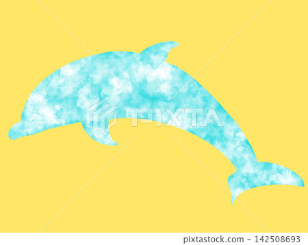 可愛的海豚剪影 可愛的海豚剪影 142508693