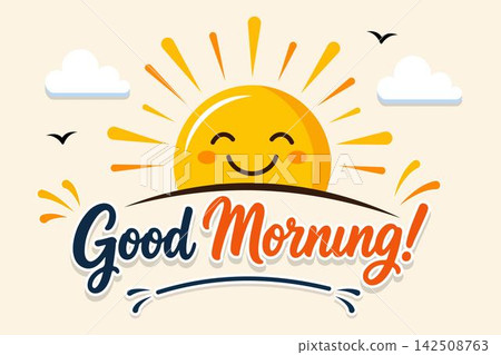 clouds sunrise illustration and text clouds sunrise illustration and text 142508763