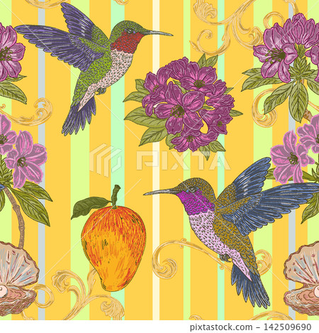 tropical background with birds tropical background with birds 142509690