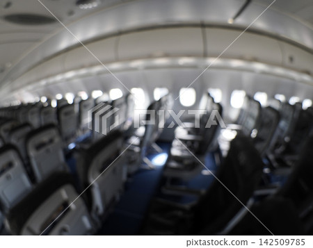 Empty airplane cabin without passengers Empty airplane cabin without passengers 142509785